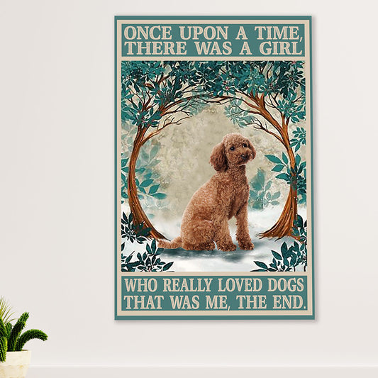 Girl Loves Poodle Dog Canvas Wall Art Prints | Home Décor Gift for Poodle Puppies Lover