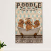 Funny Poodle Bath Soap Dog Canvas Wall Art Prints | Home Décor Gift for Poodle Puppies Lover
