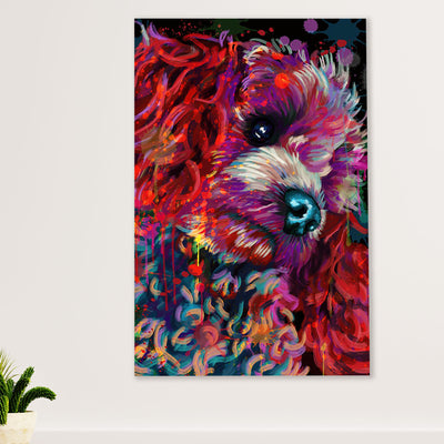 Watercolor Poodle Painting Dog Canvas Wall Art Prints | Home Décor Gift for Poodle Puppies Lover