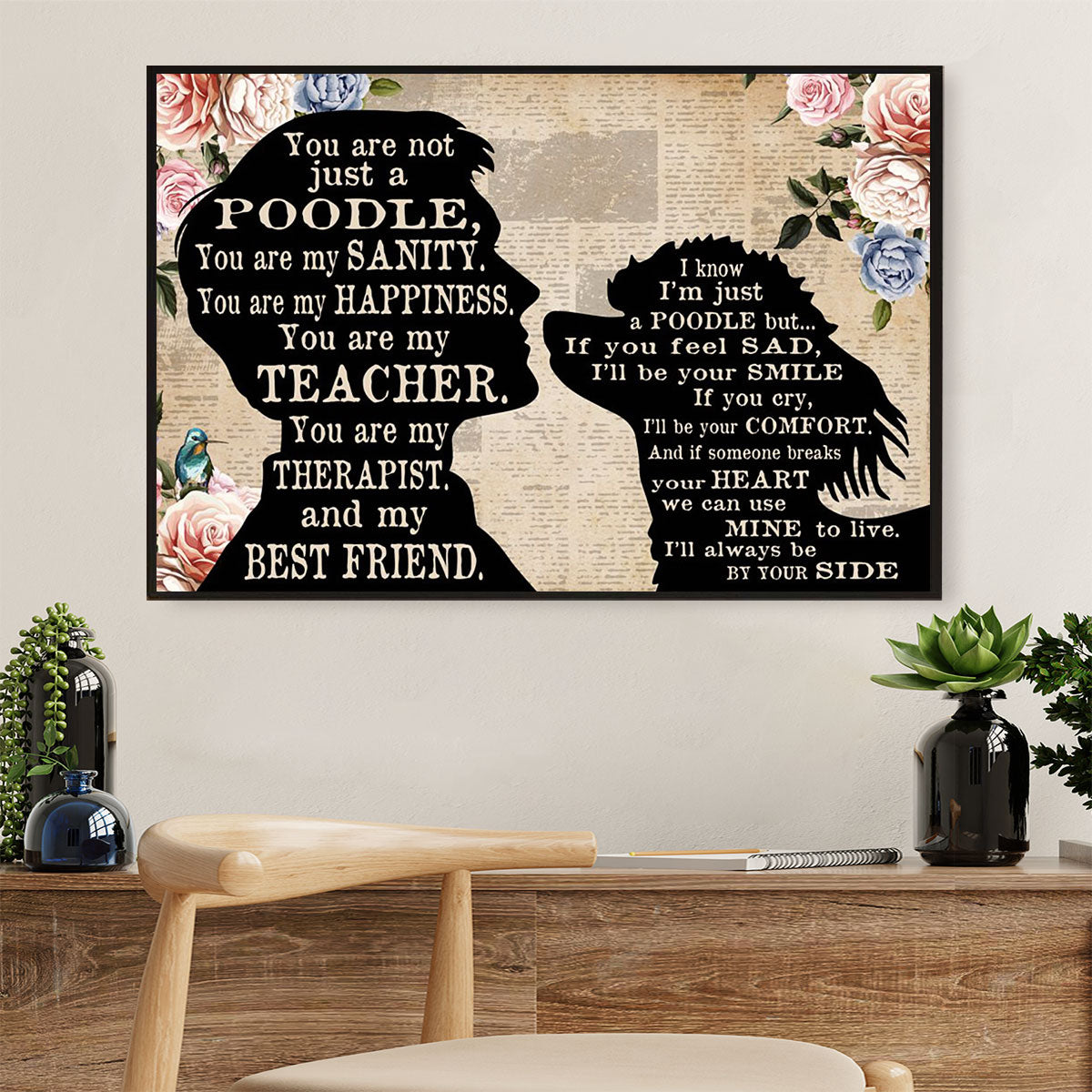 From Daddy to Poodle Dog Poster Prints | Wall Art Gift for Poodle Puppies Lover