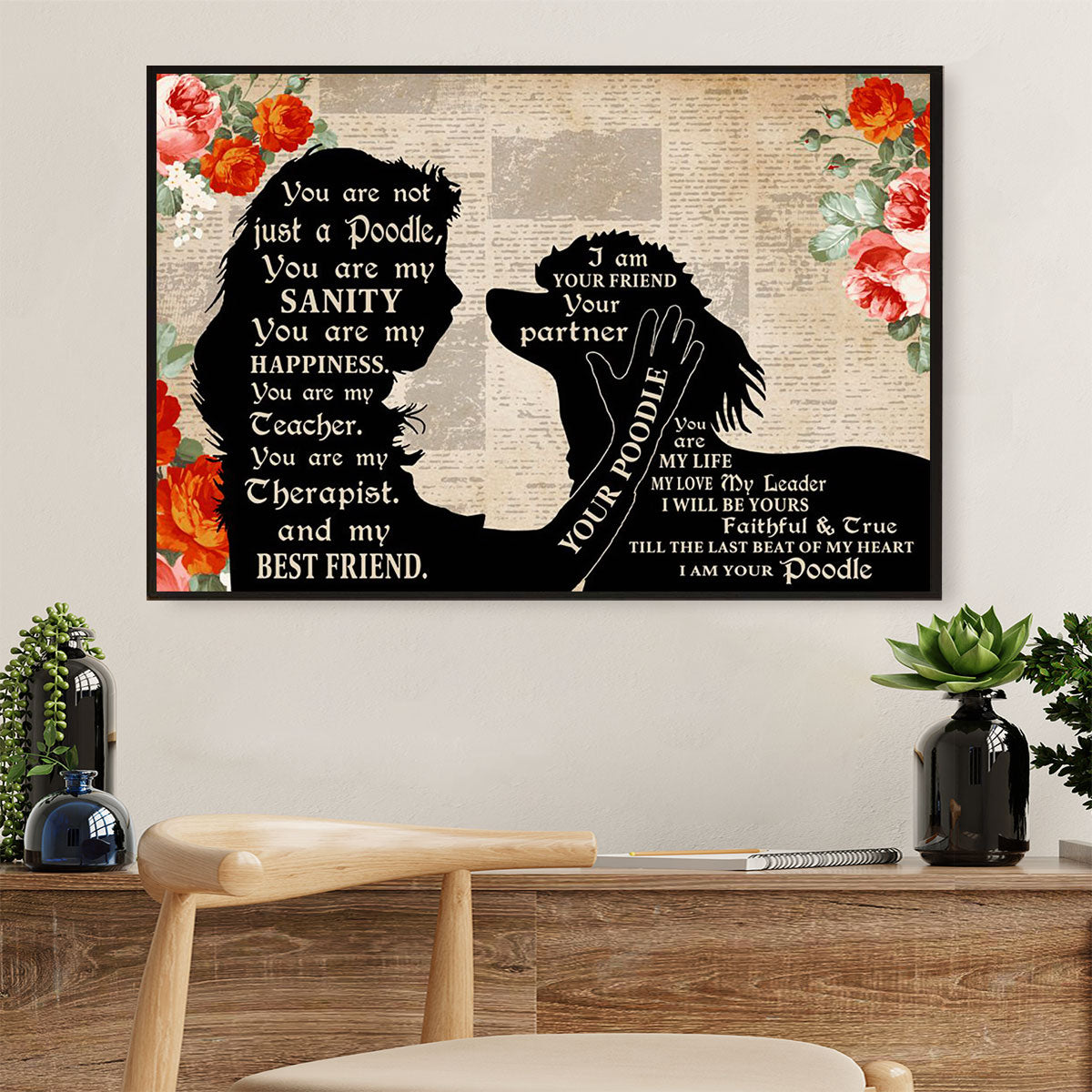 From Child to Poodle Dog Poster Prints | Wall Art Gift for Poodle Puppies Lover