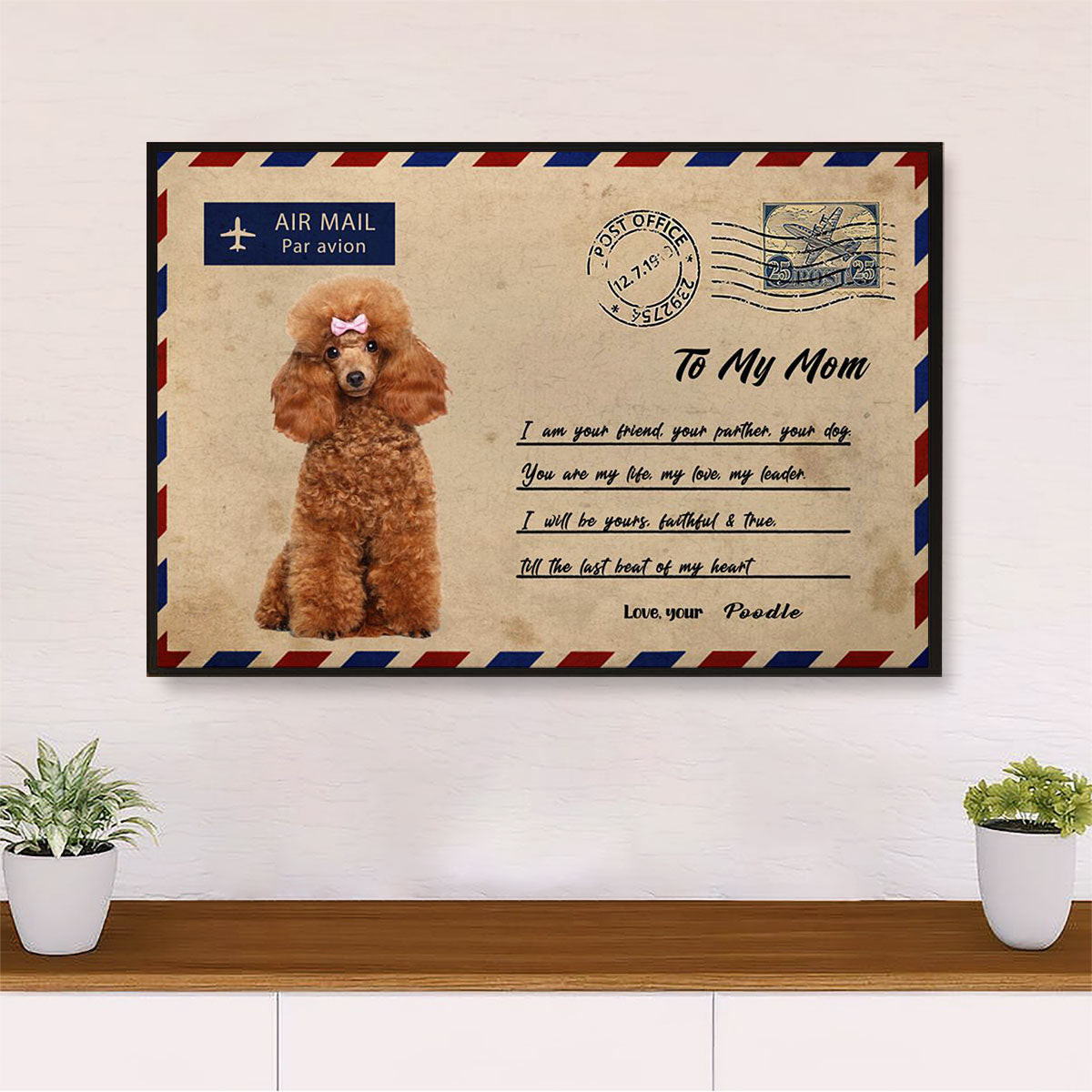 From Poodle to Mom Dog Canvas Wall Art Prints | Home Décor Gift for Poodle Puppies Lover