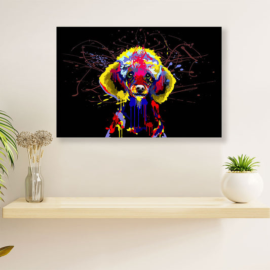 Poodle Watercolor Art Painting Dog Canvas Wall Art Prints | Home Décor Gift for Poodle Puppies Lover