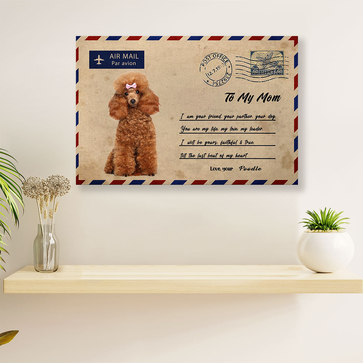 From Poodle to Mom Dog Canvas Wall Art Prints | Home Décor Gift for Poodle Puppies Lover
