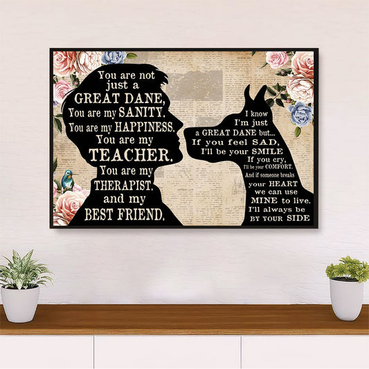 Great Dane From Daddy to Dog Poster Prints | Wall Art Gift for Great Dane Puppies Lover