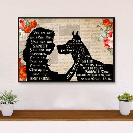 Great Dane From Child to Dog Poster Prints | Wall Art Gift for Great Dane Puppies Lover