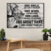 Great Dane One Smile One Word Dog Canvas Wall Art Prints | Home Décor Gift for Great Dane Puppies Lover