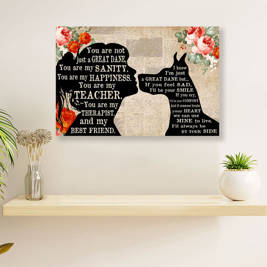 Great Dane From Mommy to Dog Canvas Wall Art Prints | Home Décor Gift for Great Dane Puppies Lover