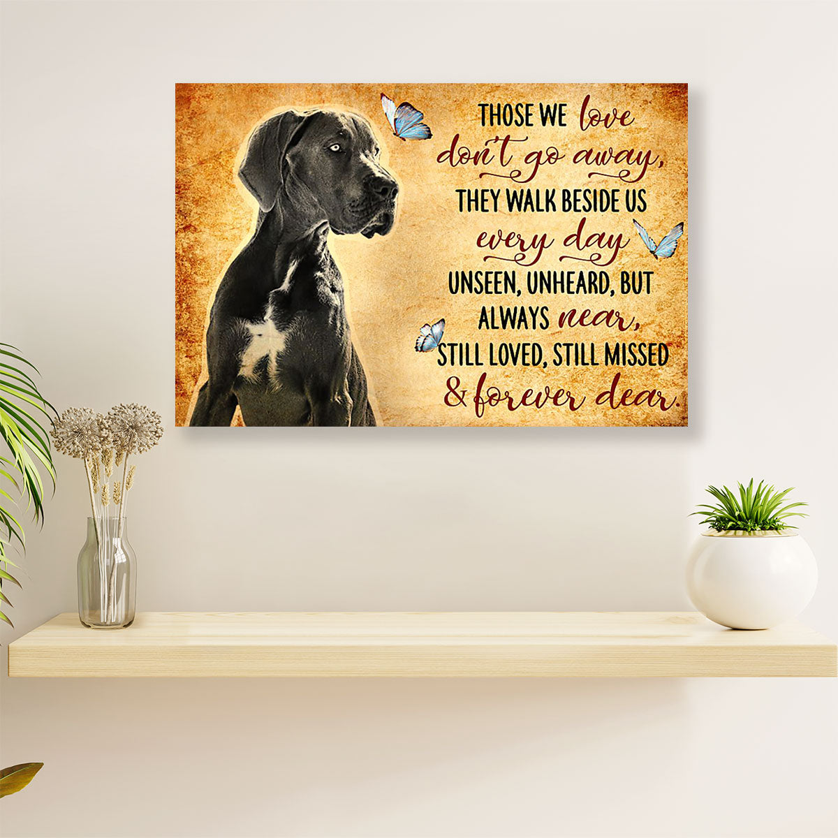 Great Dane Memorial Passed Away Dog Canvas Wall Art Prints | Home Décor Gift for Great Dane Puppies Lover