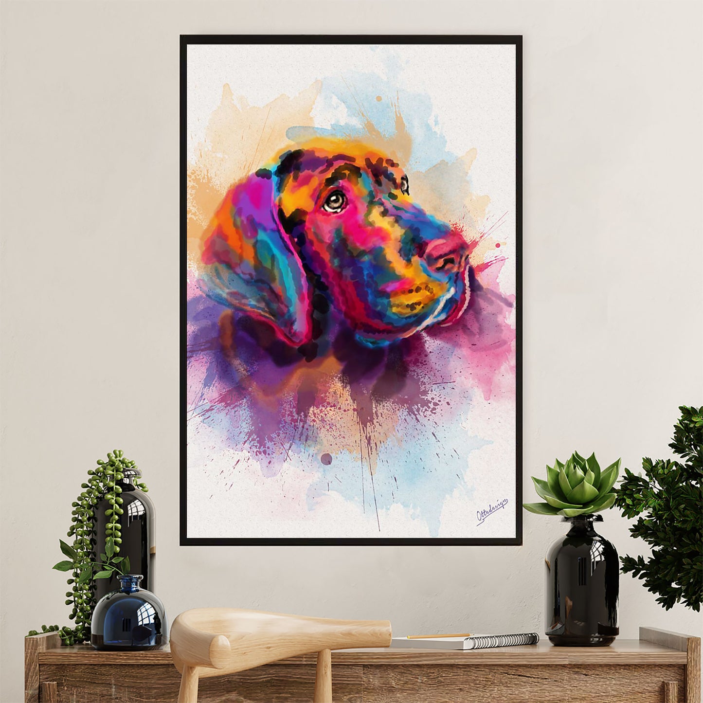 Great Dane Canvas Prints | Watercolor Dog Painting | Wall Art Gift for Great Dane Puppies Lover