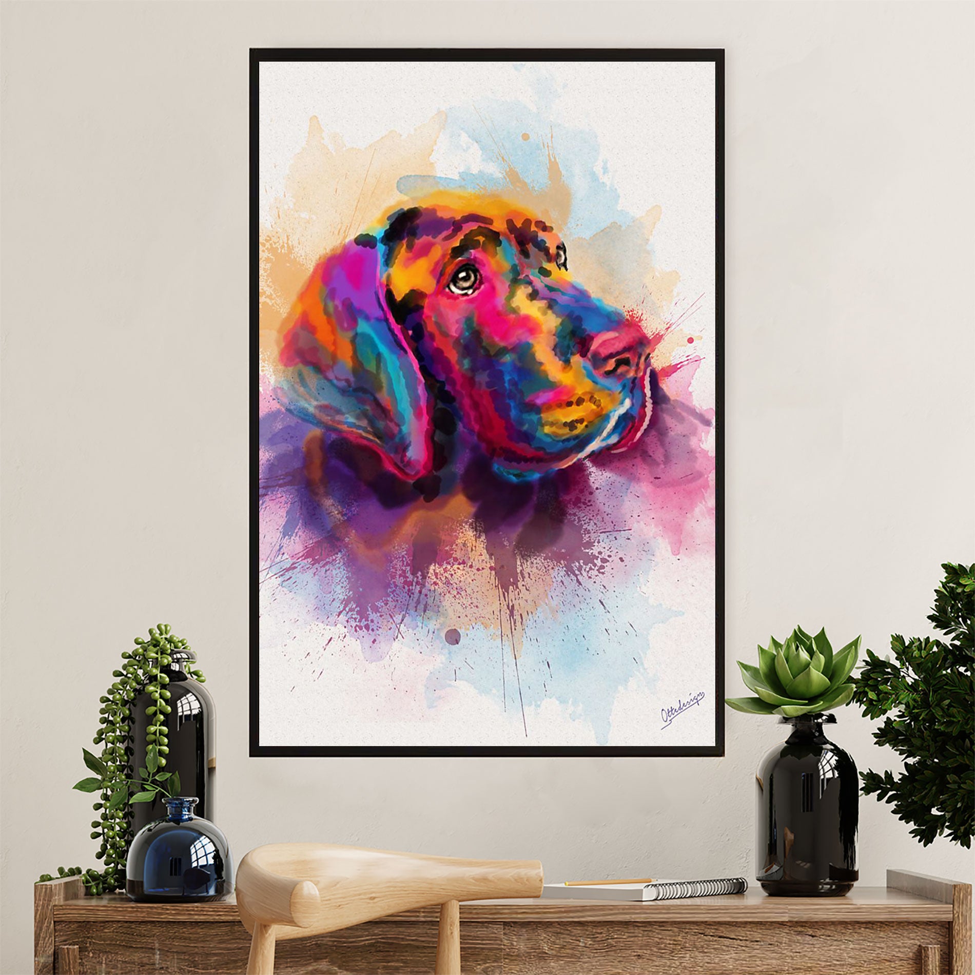 Great Dane Canvas Prints | Watercolor Dog Painting | Wall Art Gift for Great Dane Puppies Lover
