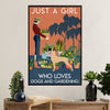 Great Dane Poster Prints | Girl Loves Dogs & Gardening | Wall Art Gift for Great Dane Puppies Lover