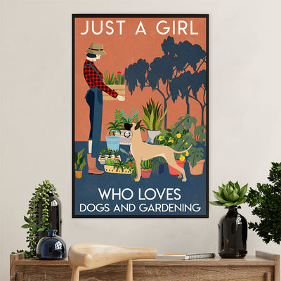 Great Dane Canvas Prints | Girl Loves Dogs & Gardening | Wall Art Gift for Great Dane Puppies Lover
