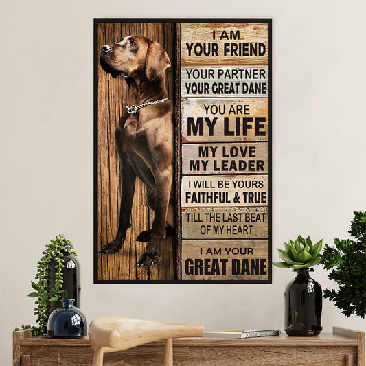 Great Dane Poster Prints | Dog Best Friend | Wall Art Gift for Great Dane Puppies Lover