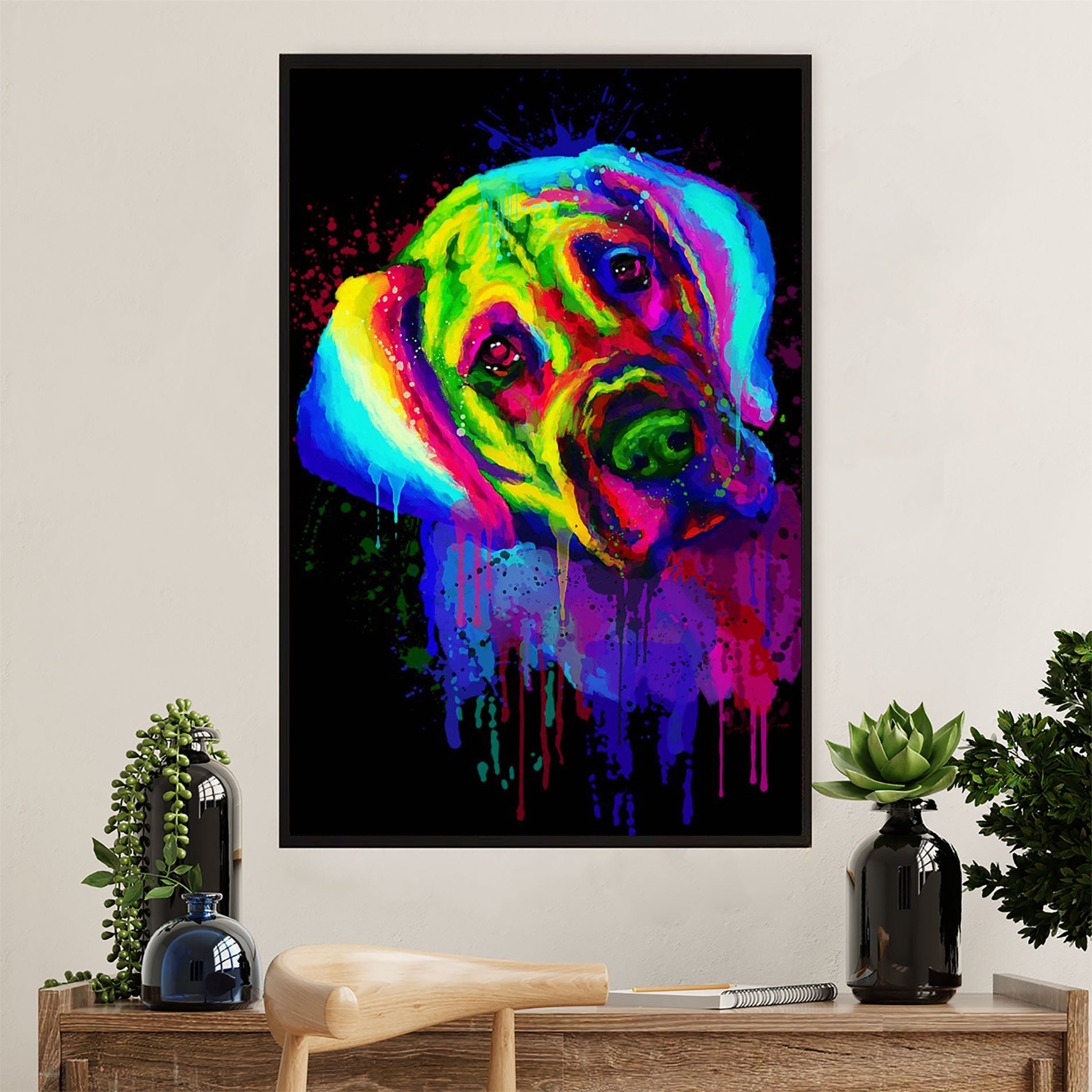 Great Dane Canvas Prints | Watercolor Dog Painting | Wall Art Gift for Great Dane Puppies Lover