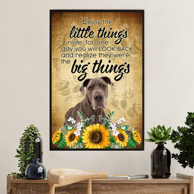 Great Dane Poster Prints | Enjoy The Little Things Dog Sunflower | Wall Art Gift for Great Dane Puppies Lover