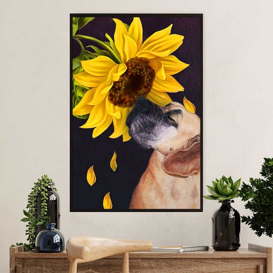 Great Dane Poster Prints | Dog Sunflower | Wall Art Gift for Great Dane Puppies Lover