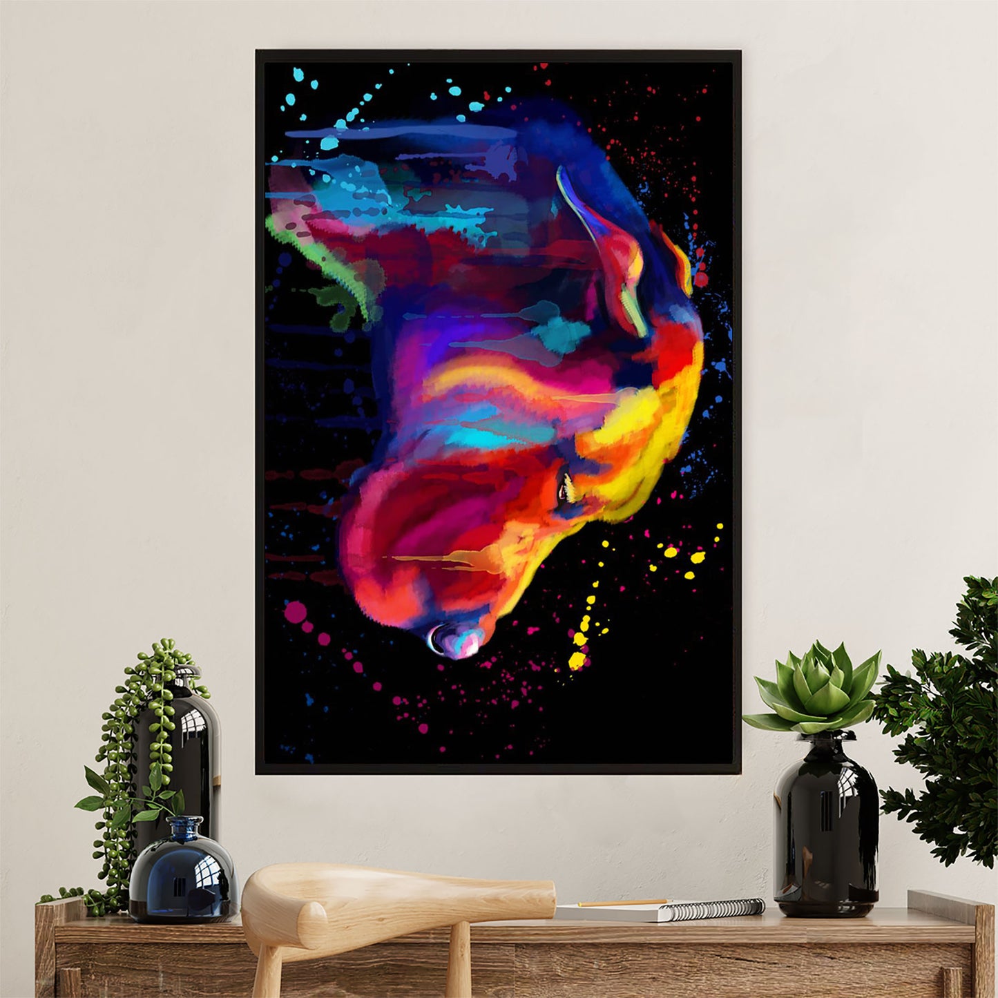 Great Dane Canvas Prints | Watercolor Dog Painting | Wall Art Gift for Great Dane Puppies Lover