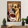 Great Dane Canvas Prints | Funny Dog Coffee | Wall Art Gift for Great Dane Puppies Lover