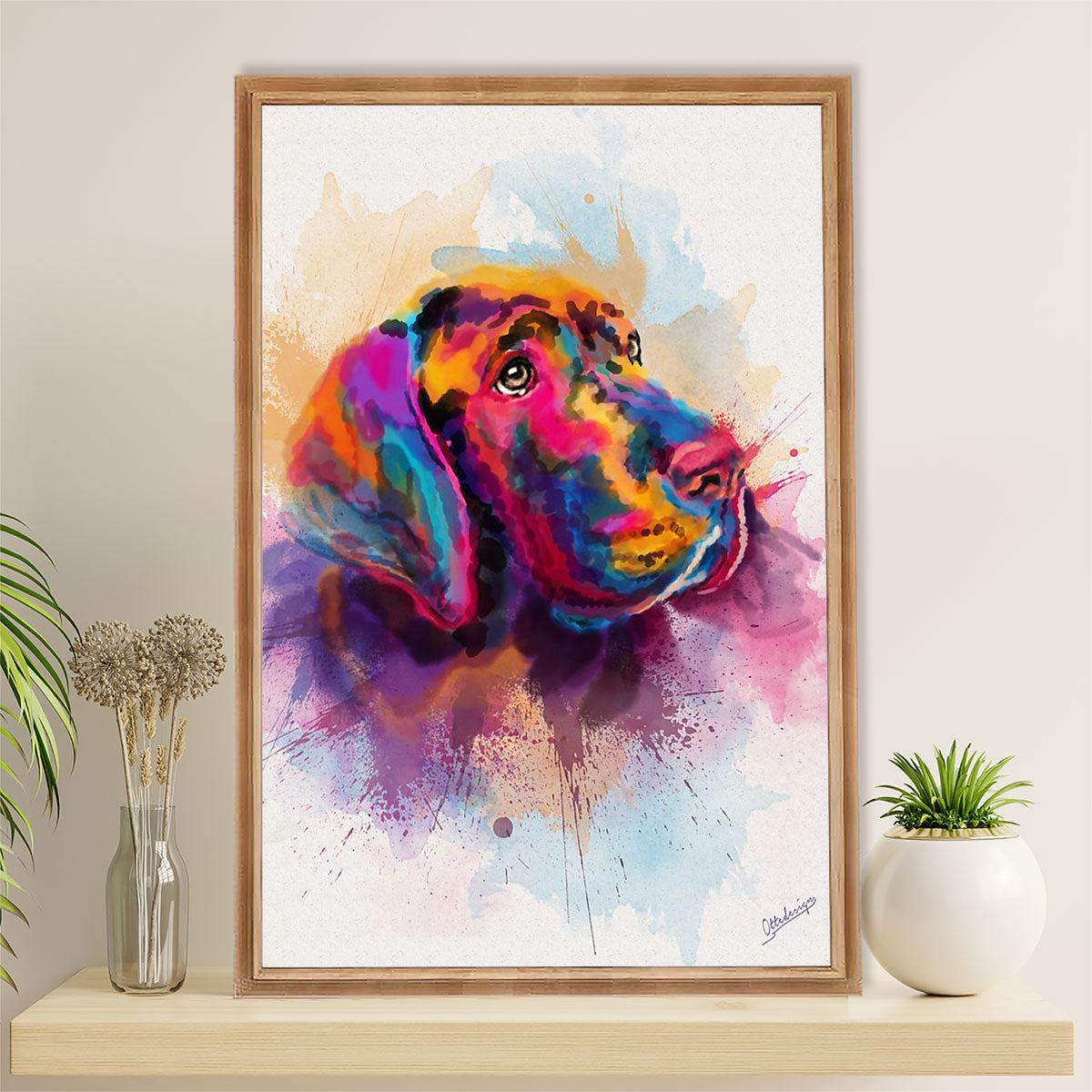Great Dane Canvas Prints | Watercolor Dog Painting | Wall Art Gift for Great Dane Puppies Lover