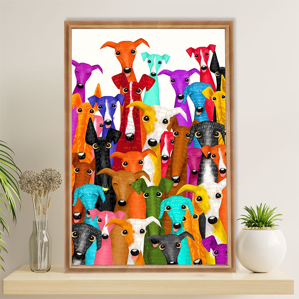 Great Dane Canvas Prints | Multi Dog Colorful | Wall Art Gift for Great Dane Puppies Lover