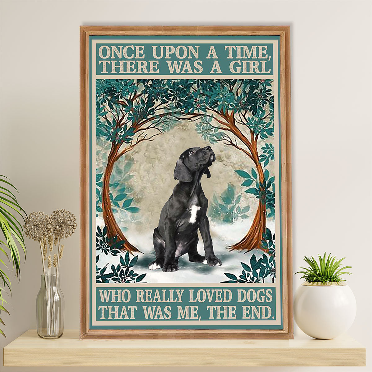 Great Dane Canvas Prints | Girl Loves Dogs | Wall Art Gift for Great Dane Puppies Lover