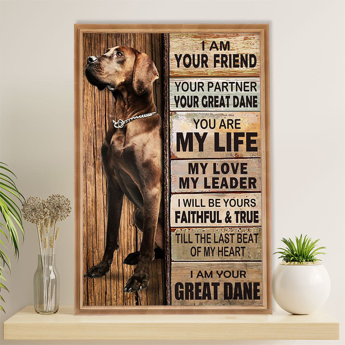 Great Dane Canvas Prints | Dog Best Friend | Wall Art Gift for Great Dane Puppies Lover