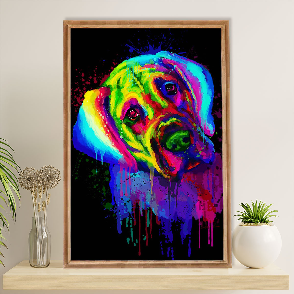 Great Dane Canvas Prints | Watercolor Dog Painting | Wall Art Gift for Great Dane Puppies Lover