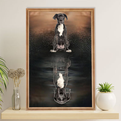 Great Dane Canvas Prints | Dog Reflection | Wall Art Gift for Great Dane Puppies Lover