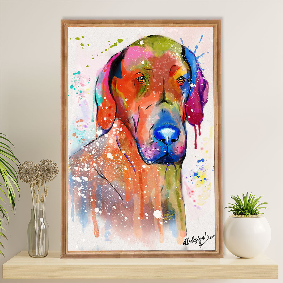 Great Dane Canvas Prints | Watercolor Dog Painting | Wall Art Gift for Great Dane Puppies Lover