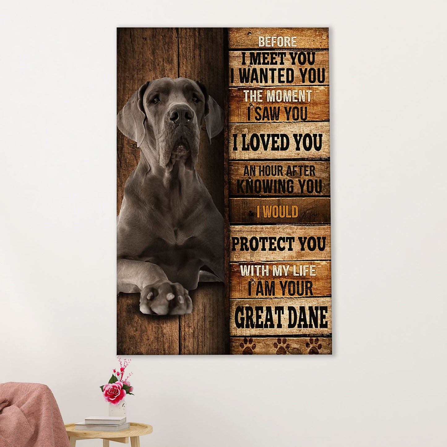 Great Dane Canvas Prints | Great Dane Best Friend | Wall Art Gift for Great Dane Puppies Lover