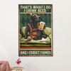 Great Dane Canvas Prints | Dog Drinks Beer, Forget Things | Wall Art Gift for Great Dane Puppies Lover