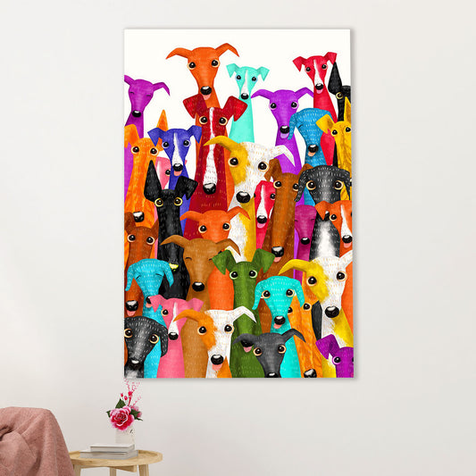 Great Dane Canvas Prints | Multi Dog Colorful | Wall Art Gift for Great Dane Puppies Lover