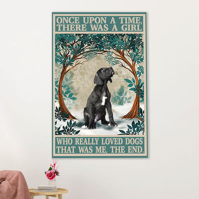 Great Dane Poster Prints | Girl Loves Dogs | Wall Art Gift for Great Dane Puppies Lover