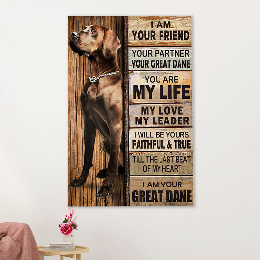 Great Dane Canvas Prints | Dog Best Friend | Wall Art Gift for Great Dane Puppies Lover