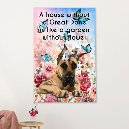 Great Dane Canvas Prints | House Without A Dog | Wall Art Gift for Great Dane Puppies Lover