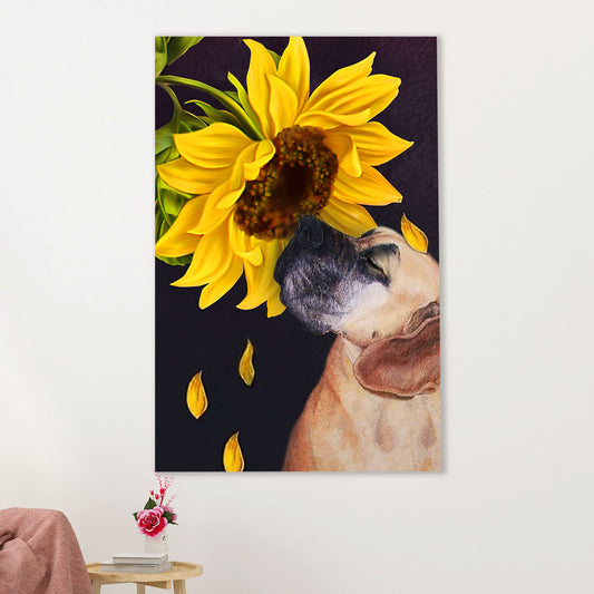 Great Dane Canvas Prints | Dog Sunflower | Wall Art Gift for Great Dane Puppies Lover