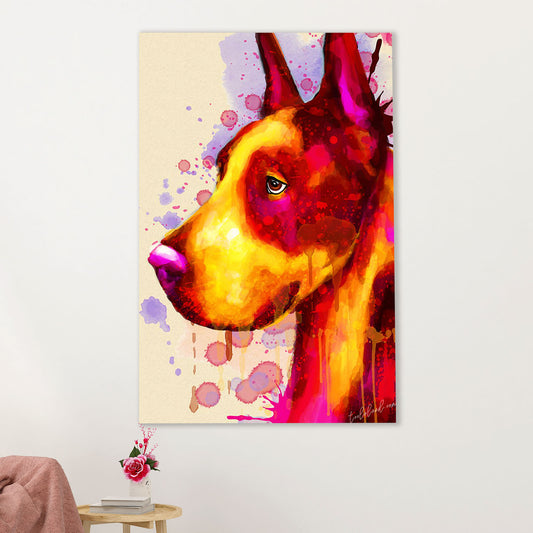 Great Dane Canvas Prints | Watercolor Dog Painting | Wall Art Gift for Great Dane Puppies Lover
