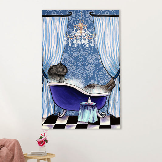 Great Dane Canvas Prints | Funny Dog in Bath | Wall Art Gift for Great Dane Puppies Lover