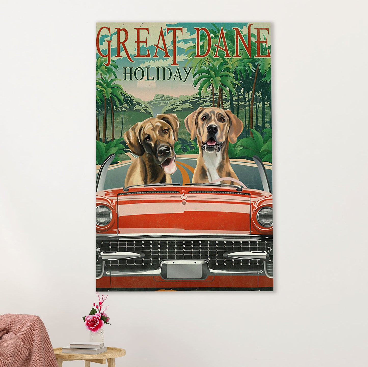 Great Dane Canvas Prints | Great Dane Holiday | Wall Art Gift for Great Dane Puppies Lover