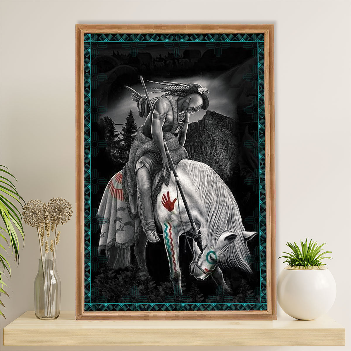 Native American Tribe Poster Prints | Historic Statue | Wall Art Gift for American Indians