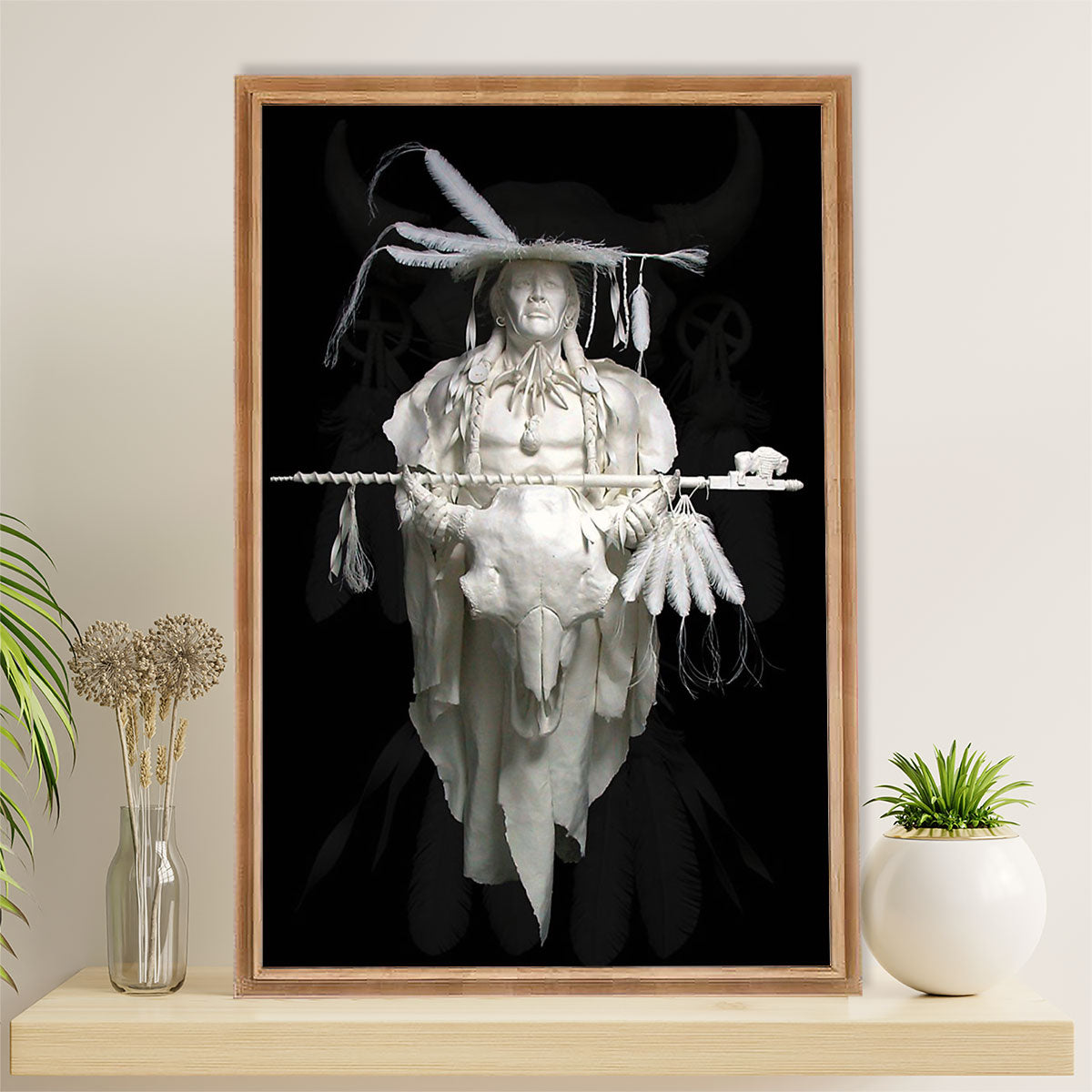 Native American Tribe Canvas Prints | Historic Statue | Wall Art Gift for American Indians