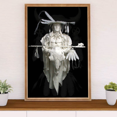 Native American Tribe Canvas Prints | Historic Statue | Wall Art Gift for American Indians