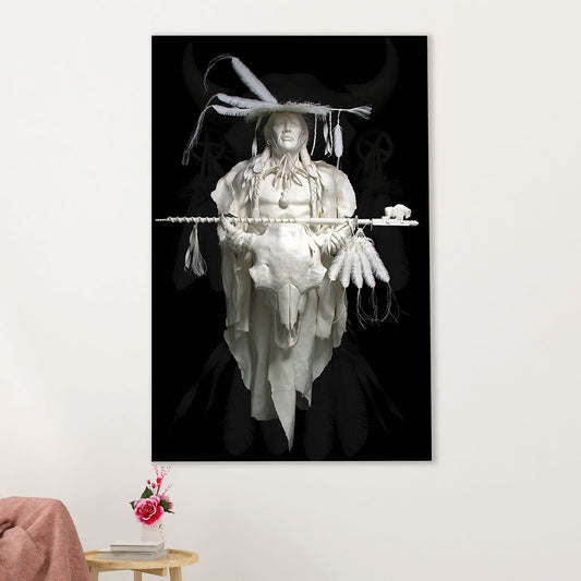 Native American Tribe Canvas Prints | Historic Statue | Wall Art Gift for American Indians