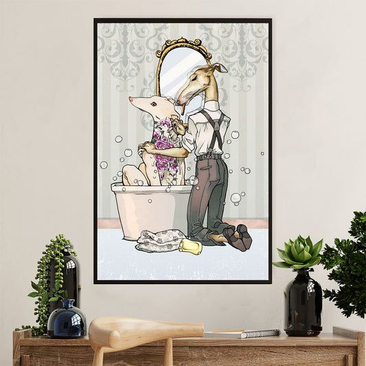 Greyhound Dog Poster Prints | Funny Greyhound Husband Wife | Wall Art Gift for Greyhound Puppies Lover