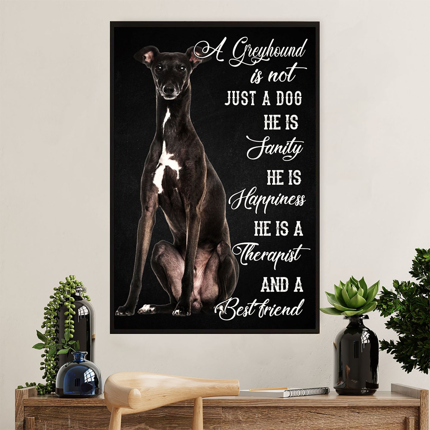 Greyhound Dog Canvas Prints | Dog Best Friend | Wall Art Gift for Greyhound Puppies Lover