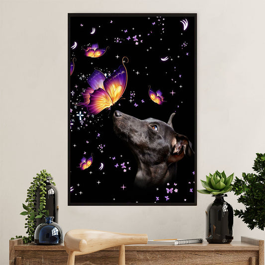 Greyhound Dog Poster Prints | Dog Butterfly | Wall Art Gift for Greyhound Puppies Lover