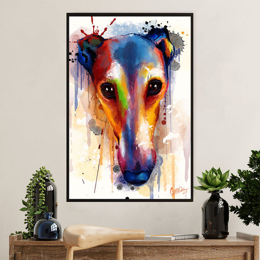 Greyhound Dog Poster Prints | Watercolor Greyhound Painting | Wall Art Gift for Greyhound Puppies Lover