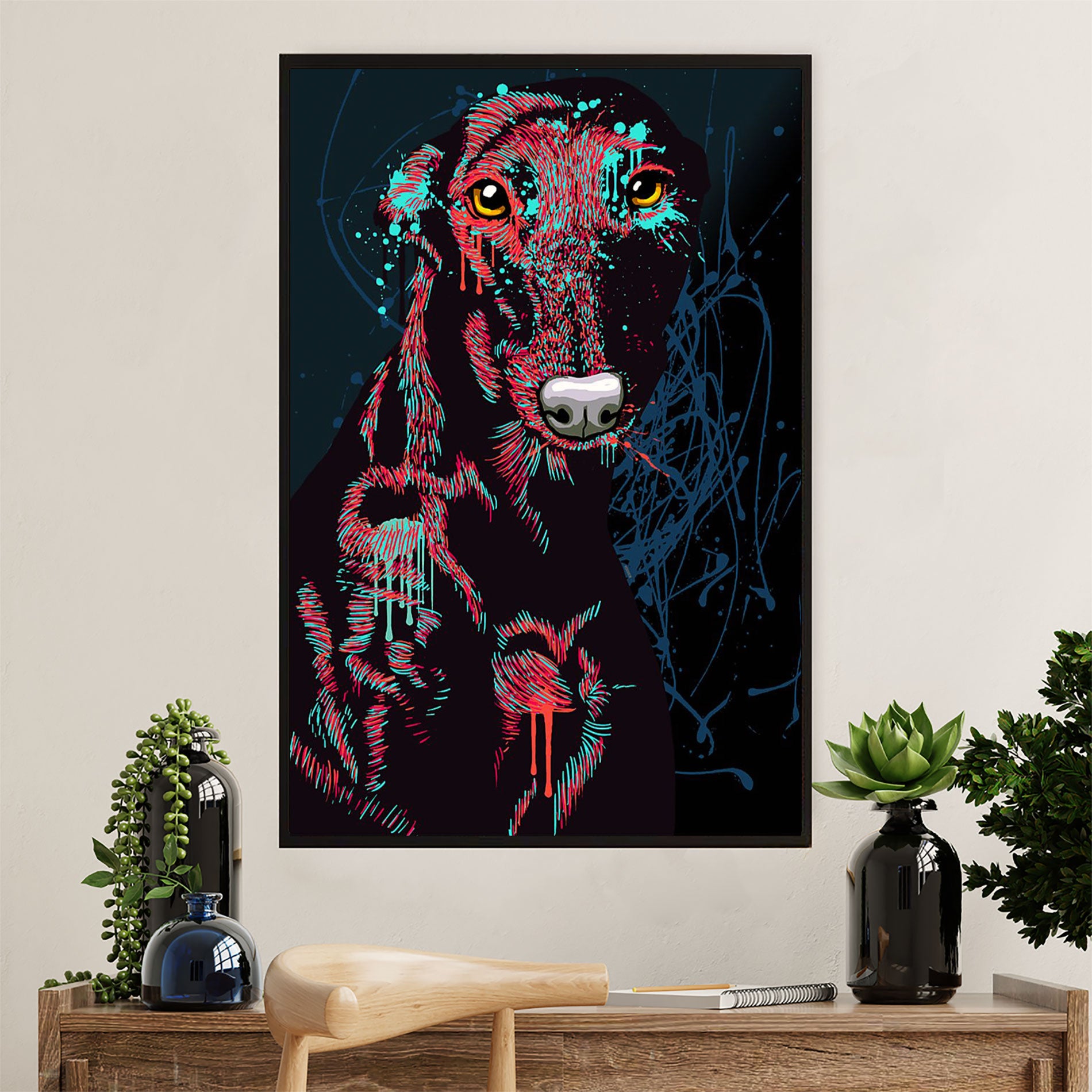 Greyhound Dog Canvas Prints | Watercolor Dog Painting | Wall Art Gift for Greyhound Puppies Lover