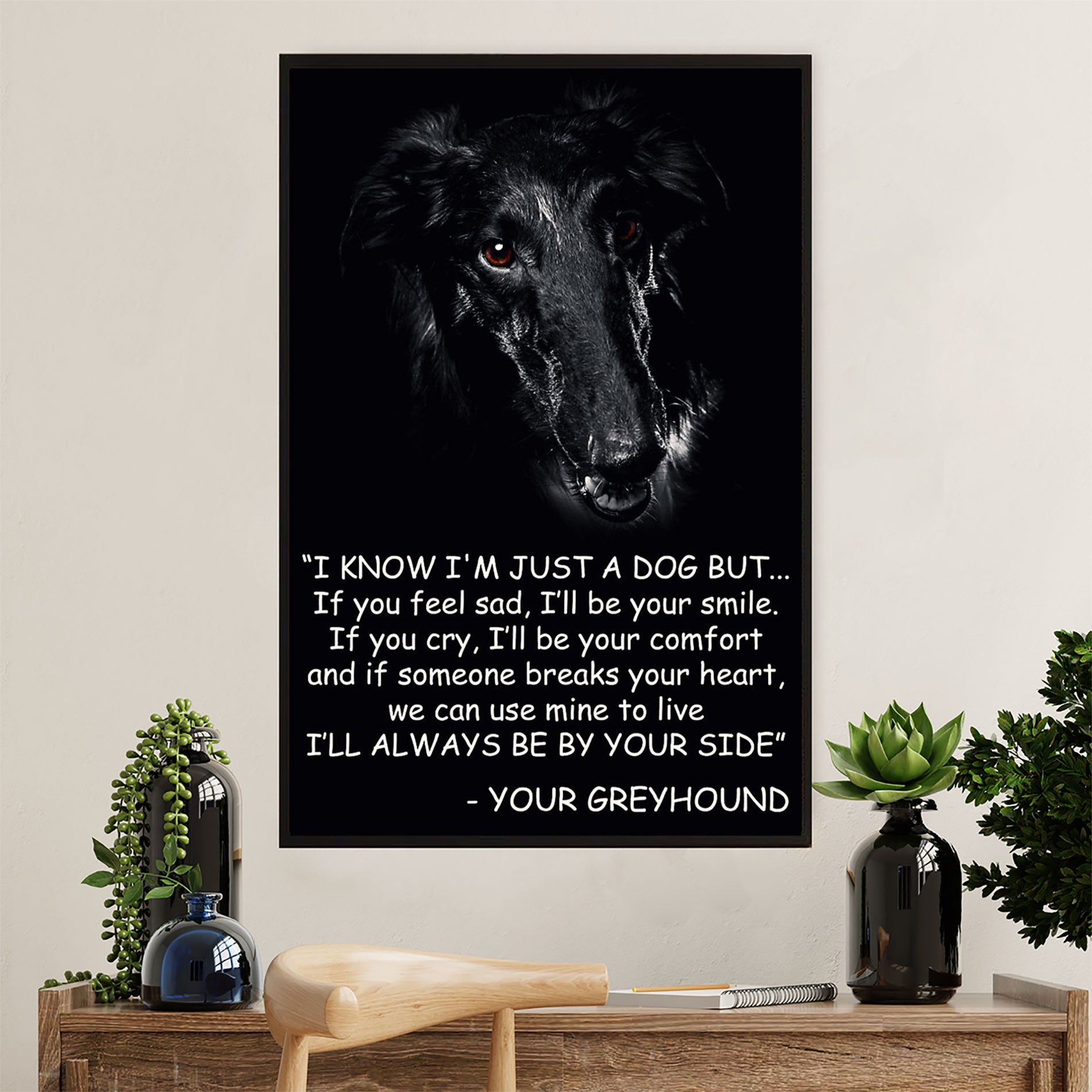 Greyhound Dog Canvas Prints | From Dog to Mom Dad | Wall Art Gift for Greyhound Puppies Lover